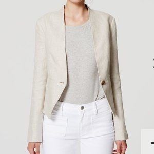 Ann Taylor Loft Herringbone Linen Blazer - 2